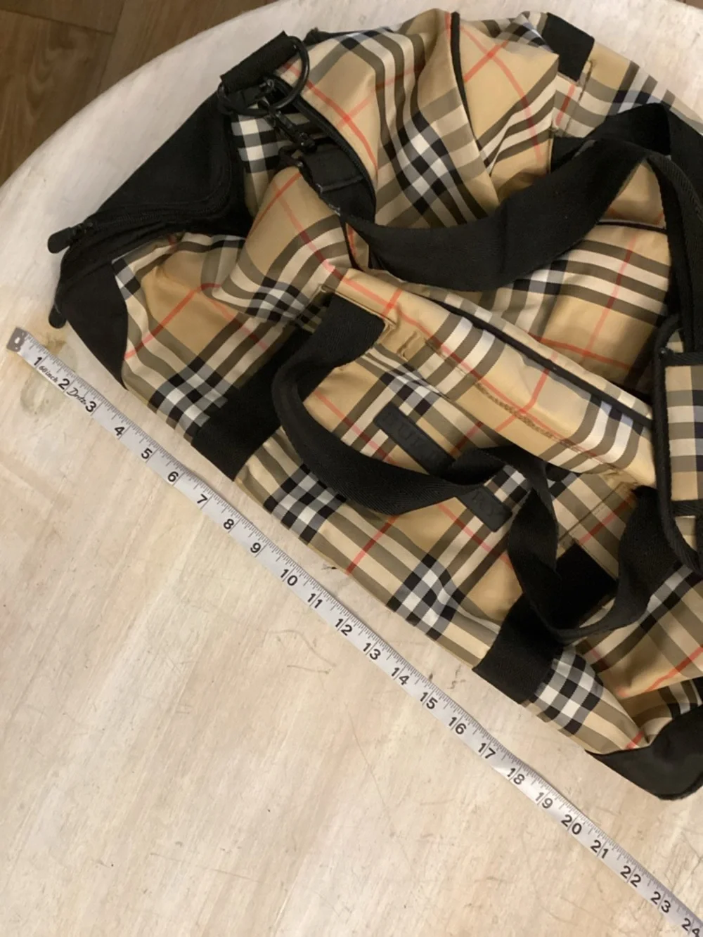 Burberry Golf Canvas Nova Check Duffle  Bag FLAWED - Picture 13 of 16